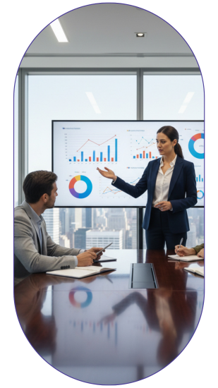 Equipment dealer customer visibility platform — Sales Leader holding a meeting